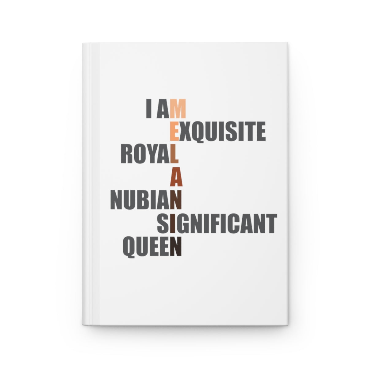 Stronger with Love and Melanin - Hardcover Journal Matte - I Am Melanin (White)
