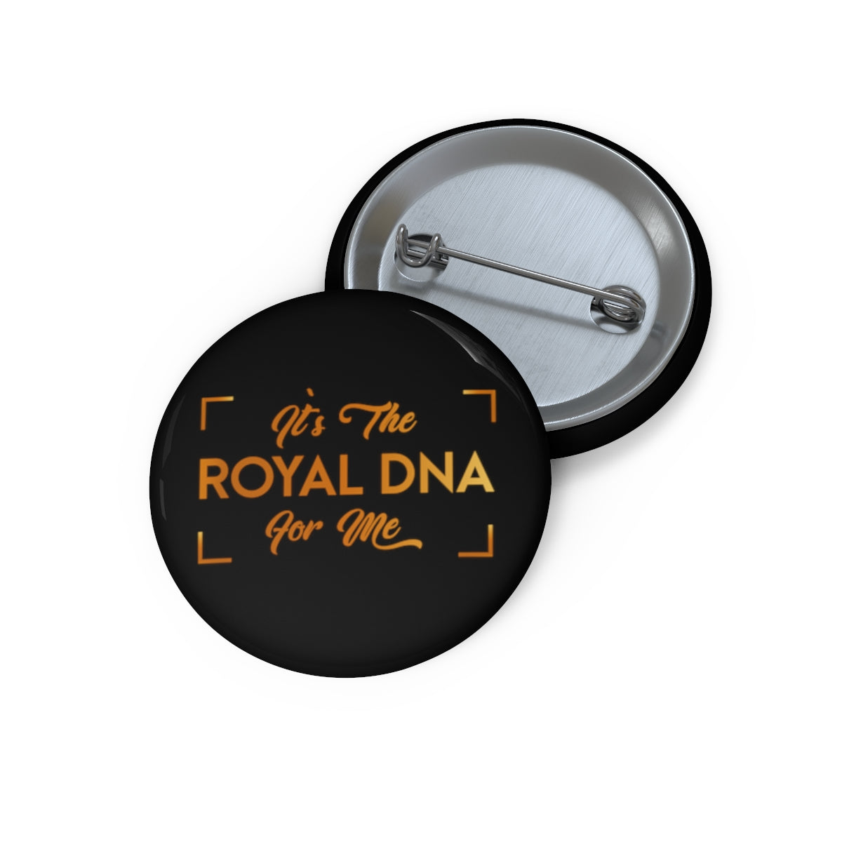 Stronger with Love and Melanin - Custom Pin Buttons - Royal DNA (Black)