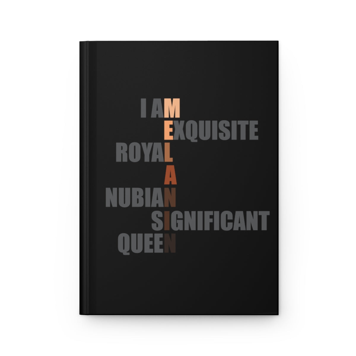 Stronger with Love and Melanin - Hardcover Journal Matte - I Am Melanin (Black)