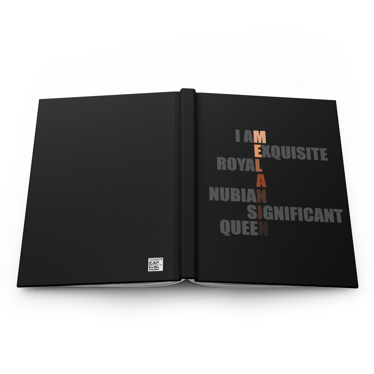 Stronger with Love and Melanin - Hardcover Journal Matte - I Am Melanin (Black)