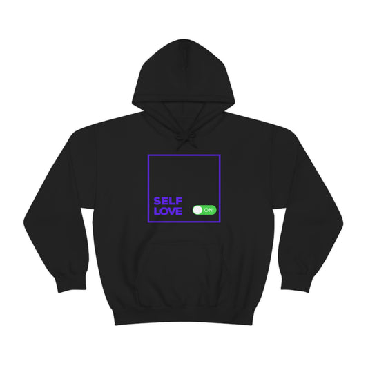 Stronger with Love and Melanin - SELF LOVE MODE ON - Unisex Hooded Sweatshirt