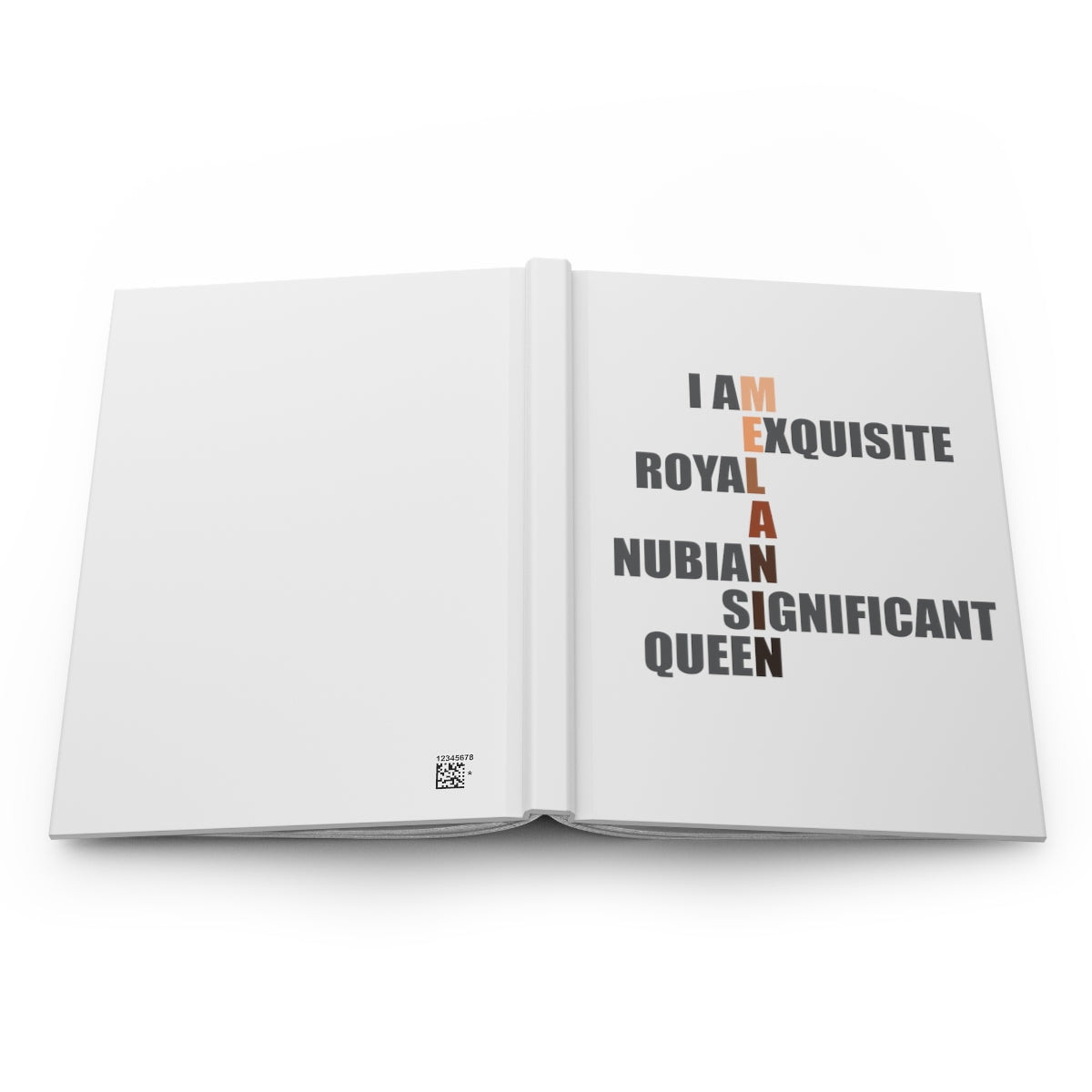 Stronger with Love and Melanin - Hardcover Journal Matte - I Am Melanin (White)